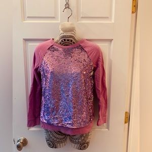 reverse sweetheart sequin jersey shirt